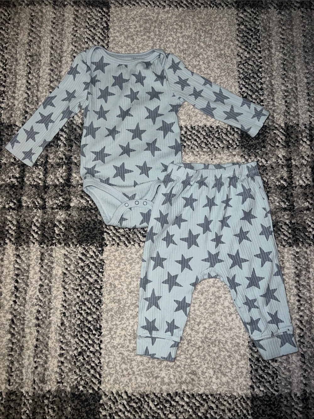 Cloud Island Blue long sleeve bodysuit and pants set